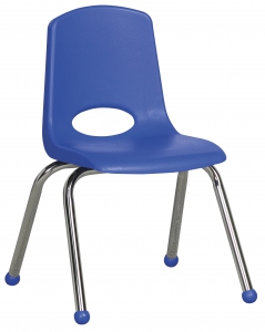 14" Stack Chair With Ball Glides, Blue